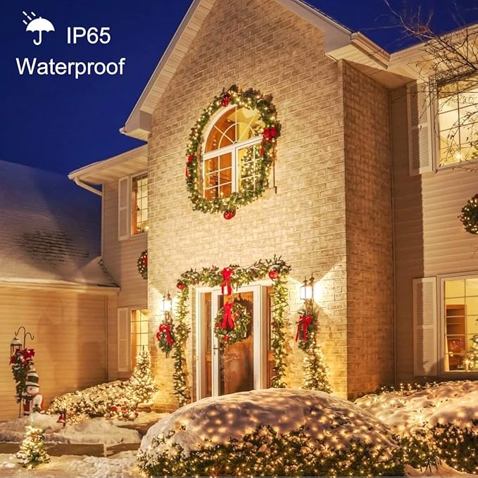String Lights, 72 ft Solar Warm White LED for Outdoor Christmas Decor