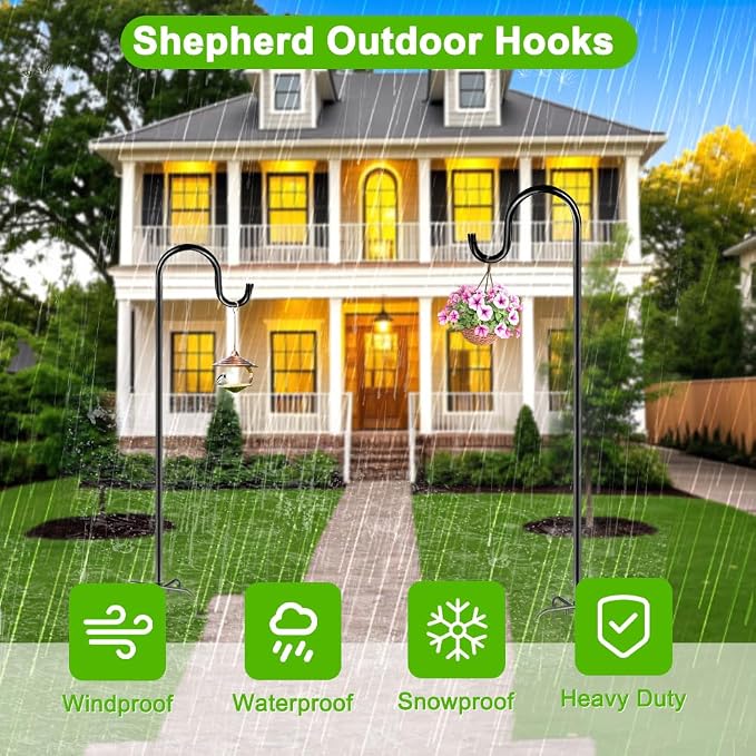 48 Inch Shepherds Hooks for Outdoor, Heavy Duty Bird Feeder Pole - Image 7