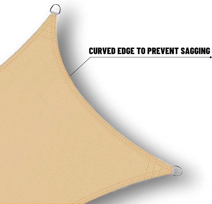 SUNNY GUARD Waterproof Sun Shade Sail 10' x 13' Sand Rectangle UV Block Sunshade - Image 4