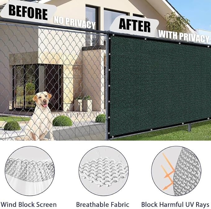 Privacy Fence Screen 4Ft X 134Ft Heavy Duty Outdoor Fencing Panels Windscreen - Image 2