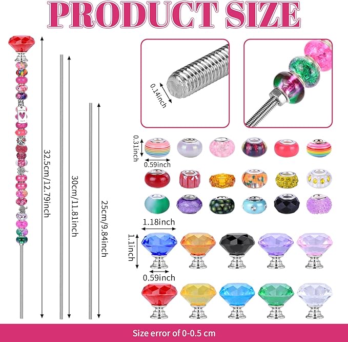 Decorative Garden Stakes, 275 Piece DIY Fairy Wand Kit in Rainbow Colors