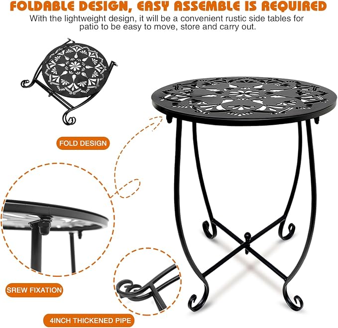 Fashion&cool 2 Pack Outdoor Side Tables - Image 3