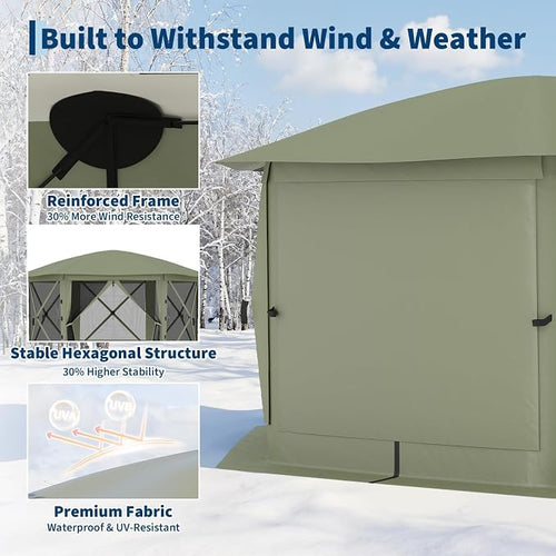11.5x11.5FT 6-Sided Pop Up Gazebo Tent，One-Push Setup Canopy Tent - Image 2