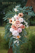 Artificial Flower Swags, 2-Pack, Coral Pink Silk Blooms for Weddings