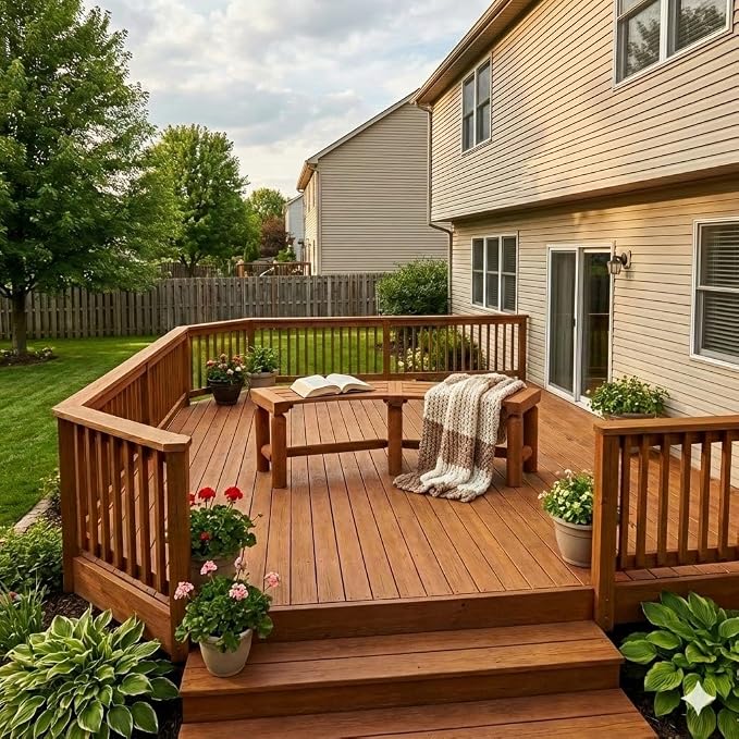 FORTUNO Outdoor Wooden Curved Backless Porch Bench Rustic Style Cedar/Fir Wood - Image 5