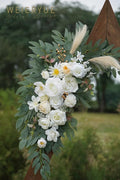 Artificial Flowers Wedding Arch Swag Kit, 2 Pieces, Cream and Champagne Rose