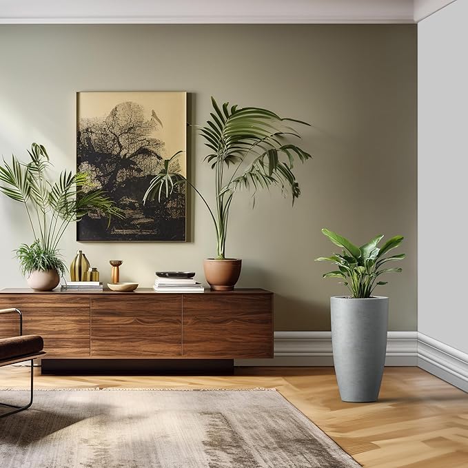 Kante 23.6" H Natural Concrete Tall Planters, Large Outdoor Indoor Decorative - Image 4