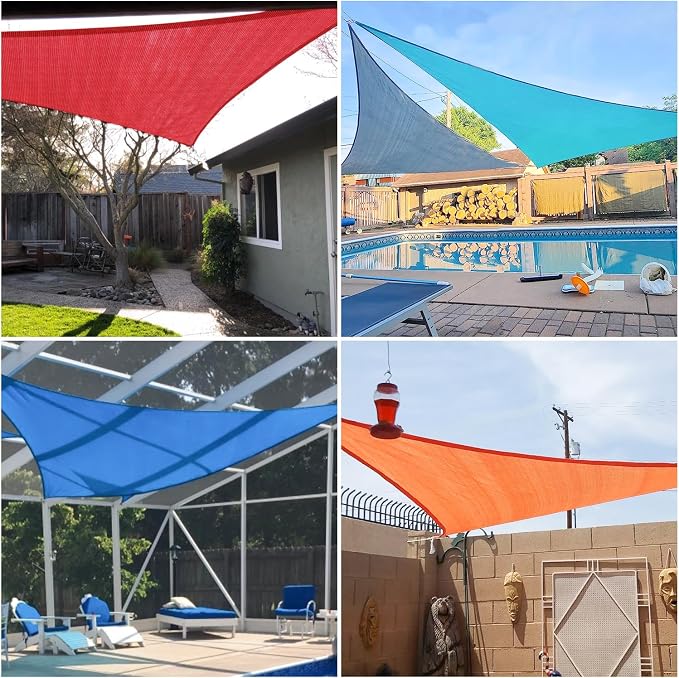 E&K Sunrise 12' x 12 x '12' Sun Shade Sail Triangle Canopy Shade Cover UV Block - Image 2