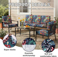 Cushion Covers, 4-Piece Paisley Stretch Set with Non-Slip Straps