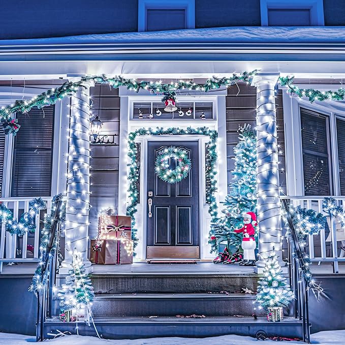 String Lights, 2 Pack Solar Christmas Strings in White or Multicolor