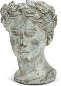 Abbott Collection Goddess Head Planter – Small Cement Indoor and Outdoor by AbbottCollection