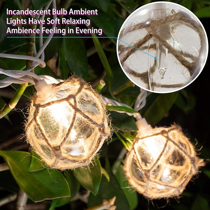 Indoor String Lights, 10 Clear Nautical Buoy Balls, 9.83 Ft Plug-In