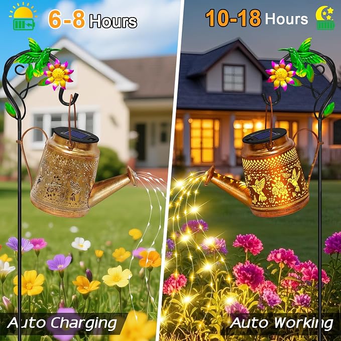 Solar Lights Outdoor Waterproof Garden Decor, Solar Watering Can Lights - Image 7