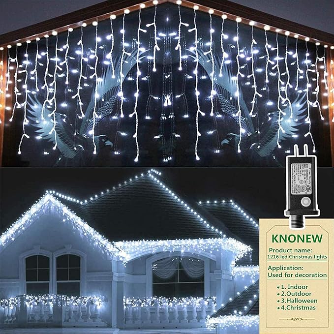String Lights 100ft Cool White LED Outdoor Christmas Lights