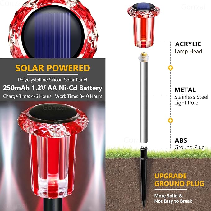 Valentine's Day Solar Lights Outdoor Decorations 10 Pack Candy Color LED - Image 4
