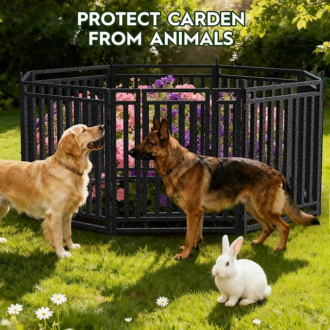 Garden Fence 40in x 18ft, 7 Panels + 1 Gate, Durable Outdoor Yard Barrier - Image 2