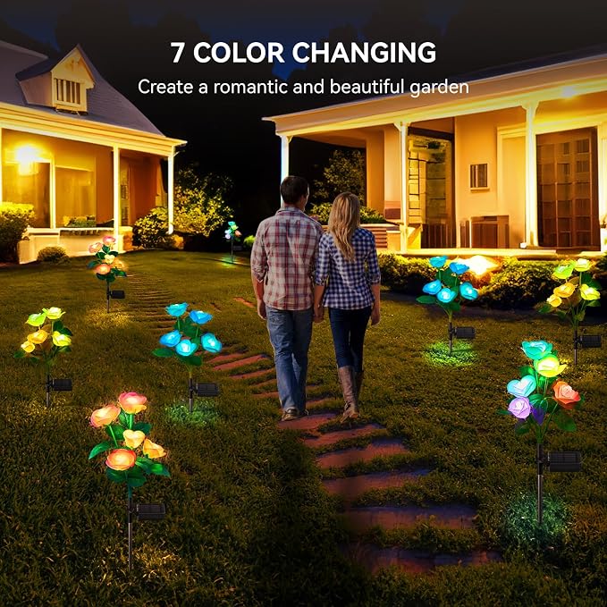 WdtPro Solar Garden Lights Outdoor, 4 Pack Solar Light Outdoor - Image 5
