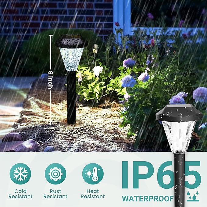 GIGALUMI 12 Pack Solar Lights Outdoor Waterproof, Outdoor Solar Lights - Image 2