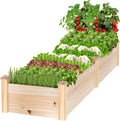 MIXC 8×2ft Wooden Horticulture Raised Garden Bed Divisible Elevated Planting by MIXC