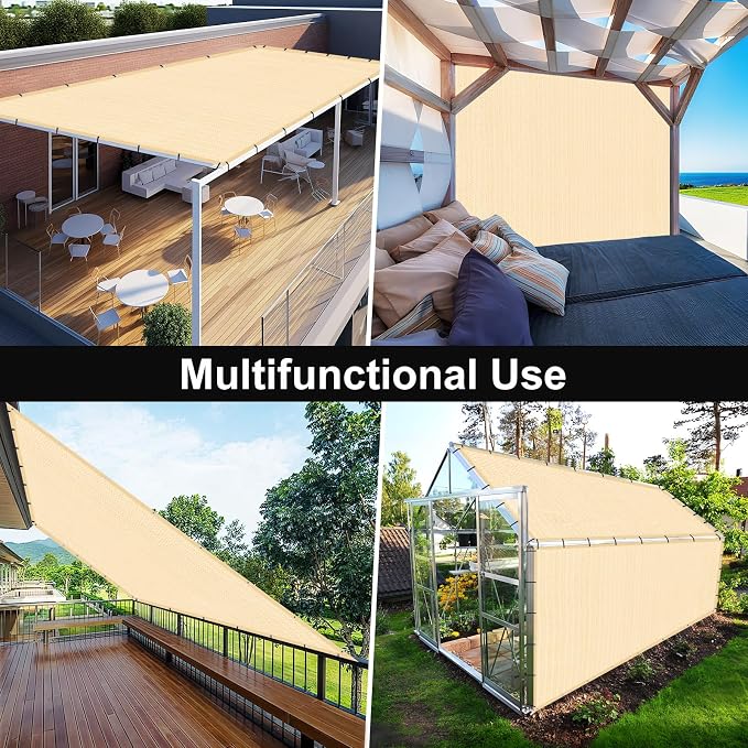 Artpuch 90% Sun Shade Cloth, 6 x 6 FT Pergola Shade Cover Canopy - Image 8