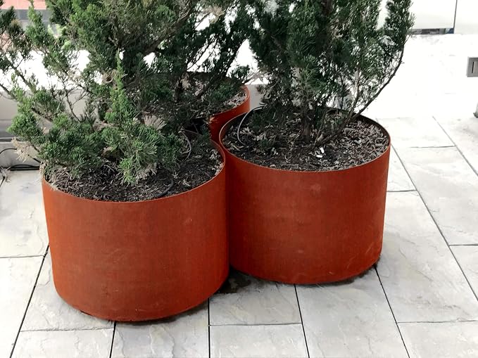 Plantercraft Corten Steel Planters Large Round | 42 x 24 Inch Extra Large - Image 2