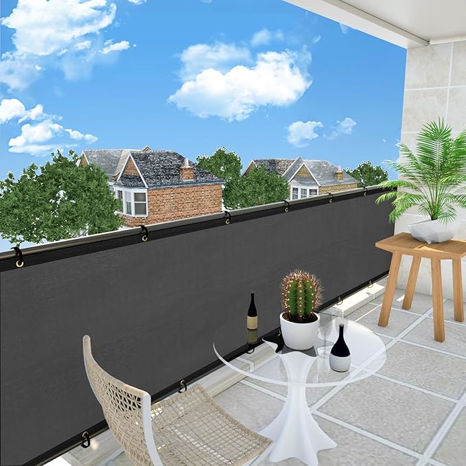 UPGRADE Privacy Fence Screen 4'x29' Dark Grey Outdoor 90% Visibility Blockage - Image 7