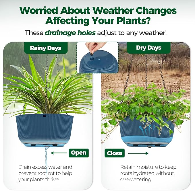 T4U 12 Inch Large Hanging Planters - Image 5