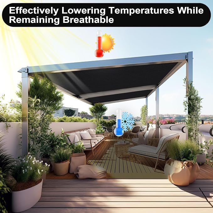 Artpuch 90% Sun Shade Cloth, 3 x 16 FT Pergola Shade Cover Canopy - Image 6