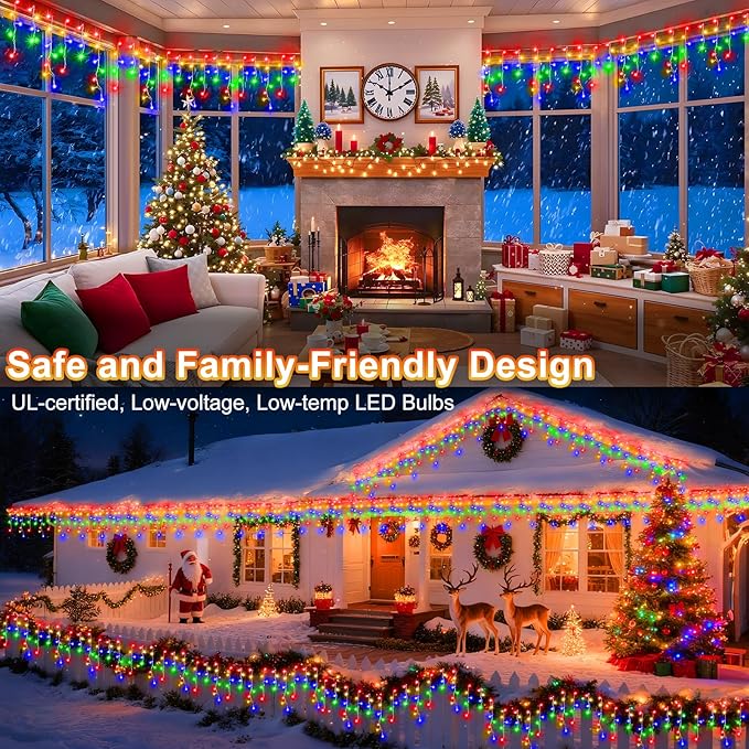 String Lights, 400 LED Outdoor Christmas Lights, 33 ft Multicolor
