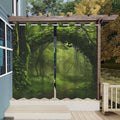 Outdoor Curtains, Green Forest Pattern Waterproof Polyester, 2 Panels