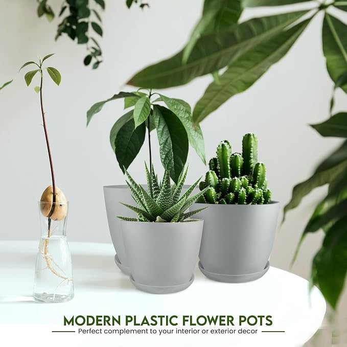Utopia Home - Plant Pots Indoor - 7/6.6/6/5.3/4.8 Inches Flower Pots - Image 5