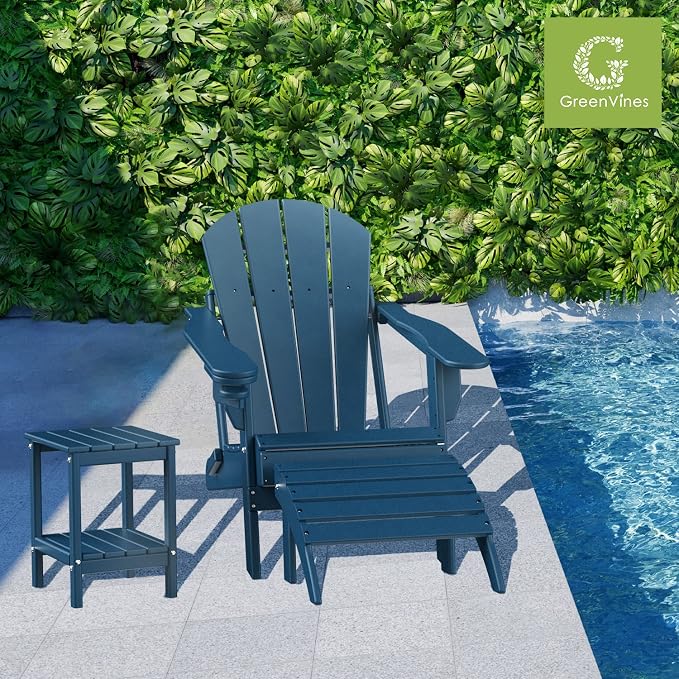 GREENVINES Adirondack-Outdoor-Side-Table | Set of 4 | 14 x 13 Inches | HDPE - Image 2