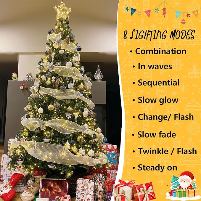 String Lights, 500 LED, 165 ft, Warm White, Outdoor Waterproof