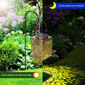 Solar Lanterns, 2 Pack Bronze Metal Waterproof Flower Pattern