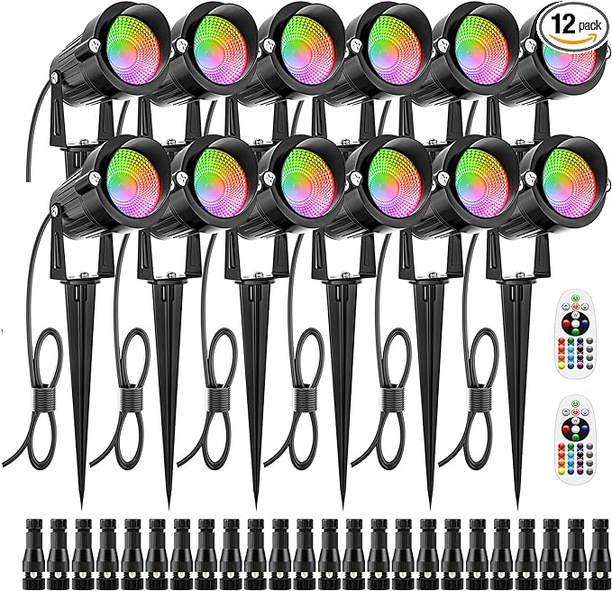 ZUCKEO 12W RGB Low Voltage Landscape Lights, LED Color Changing Landscape by ZUCKEO