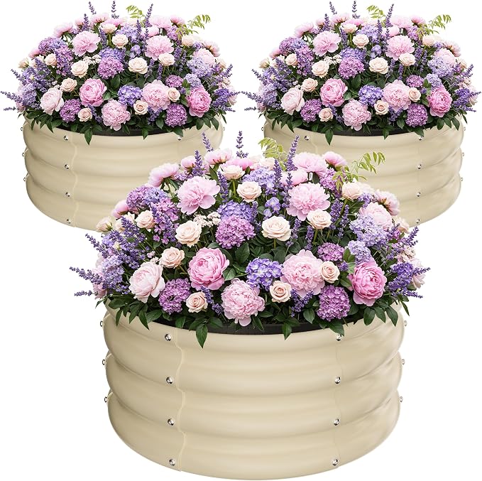 ZXZYHFTY Round Galvanized Raised Garden Bed kit, Round Large Metal Raised by ZXZYHFTY