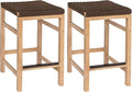 JONATHAN Y CSL1201C-SET2 Armand 25.6" Modern Coastal Backless Acacia Wood by JONATHANY
