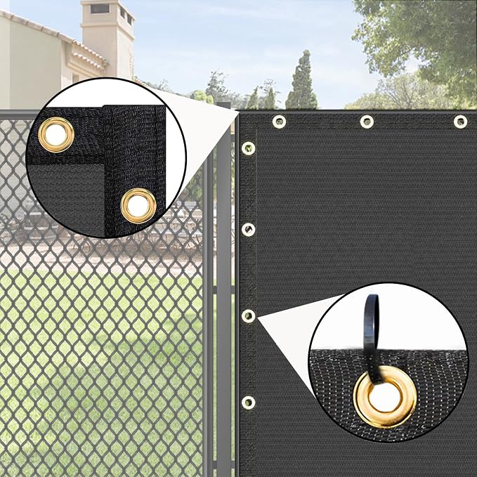 UPGRADE Privacy Fence Screen 6'x16' Dark Grey Outdoor 90% Visibility Blockage - Image 4