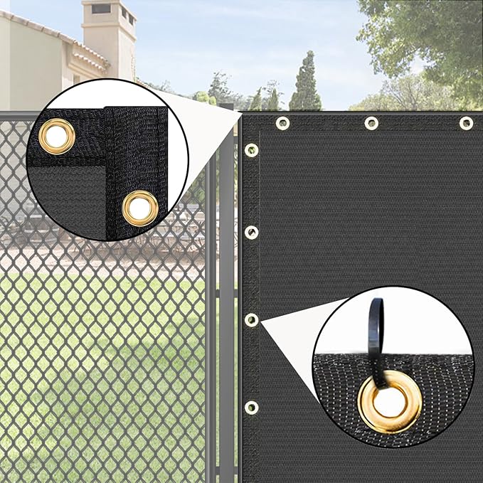 UPGRADE Privacy Fence Screen 5'x26' Dark Grey Outdoor 90% Visibility Blockage - Image 4