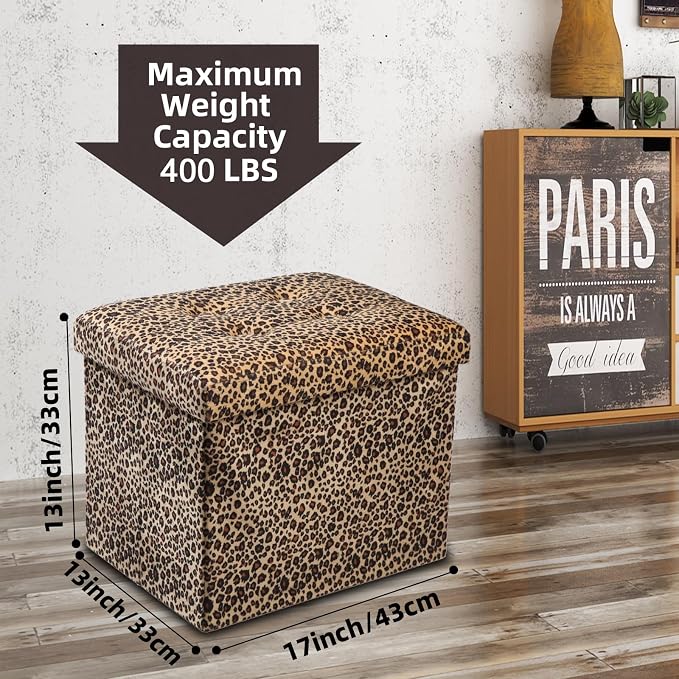 ALASDO Ottoman Storage Ottoman Footrest Stool Small Ottoman - Image 3