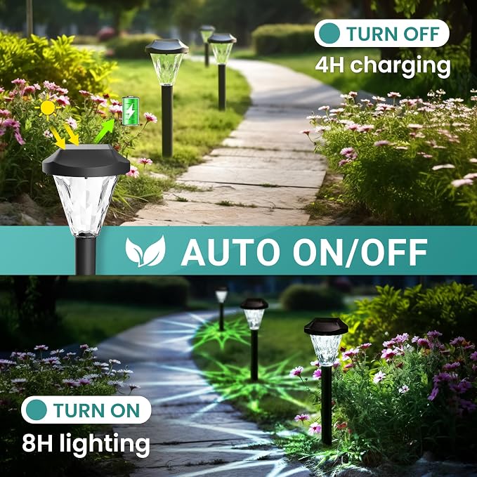 GIGALUMI 12 Pack Solar Lights Outdoor Waterproof, Outdoor Solar Lights - Image 3