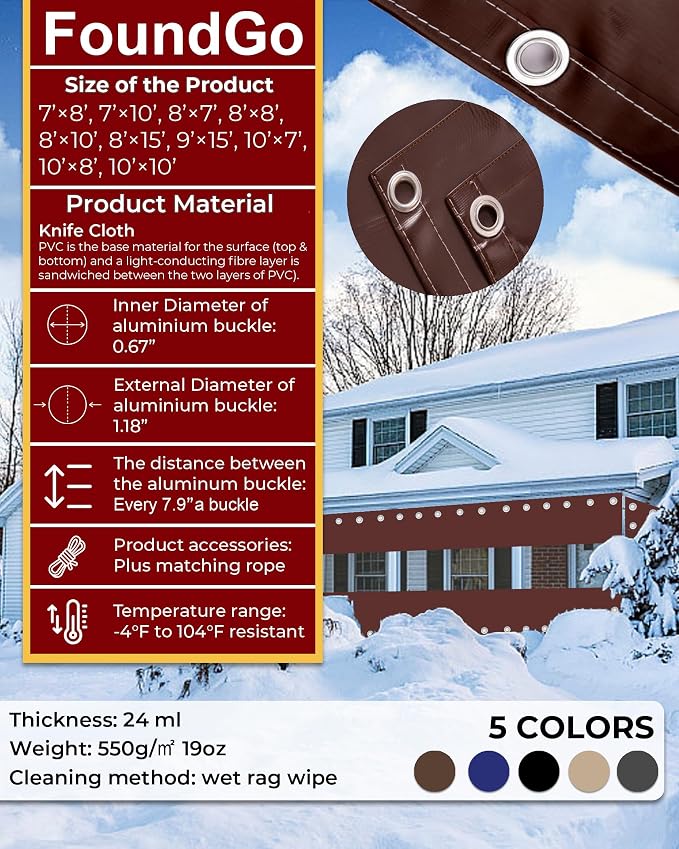 FoundGo 8'H x 15'W Vinyl Curtains - Image 5