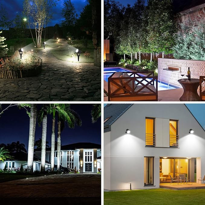 T-SUNUS Solar Spot Lights Outdoor White Christmas 4 Pack IP65 Waterproof - Image 7