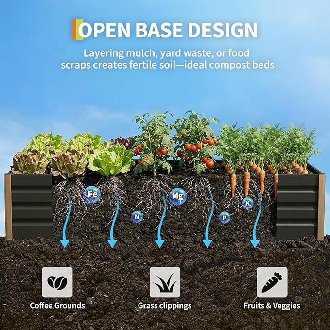 Garvee Large Aluminum Raised Garden Bed 6.5' x 2.5' x 16", Open-Bottom Jumbo - Image 6