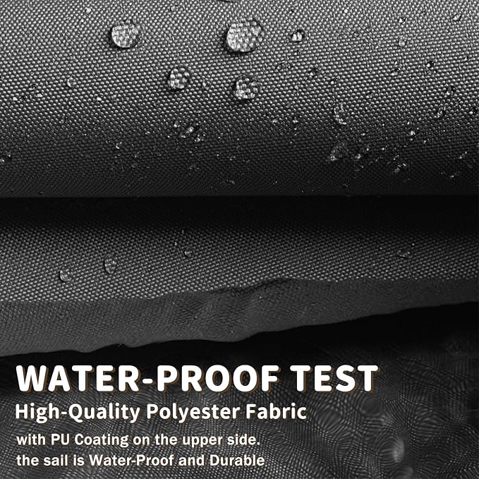 LOVE STORY Waterproof 10' x 10' Rectangle Dark Grey Sun Shade Sail Cannoy UV - Image 5