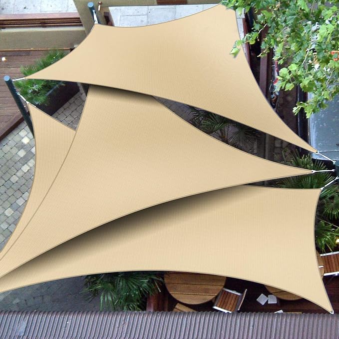 Patio Paradise 24' x 24' x 23'10" Sun Shade Sail Triangle Canopy, Permeable - Image 4