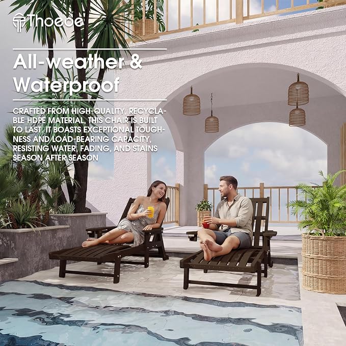 Patio Chaise Lounge Chair Set of 2, Oversized Lounge Chair Outdoor - Image 7