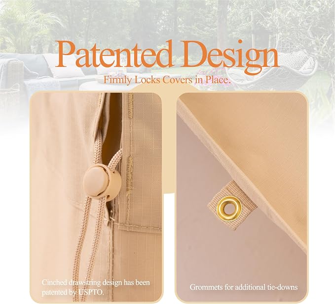 WJ-X3 Round Patio Furniture Cover, Waterproof, UV Resistant, Anti-Fading - Image 5