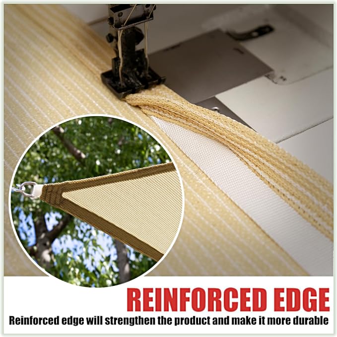 ColourTree TAPR1616 Custom Size 18' x 19' Brown Sun Shade Sail Canopy UV Block - Image 5