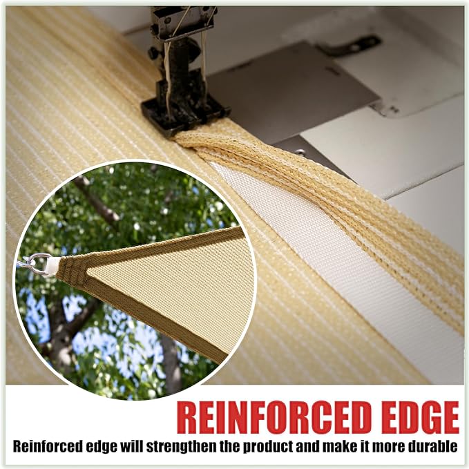 ColourTree 14' x 20' Brown Rectangle CTAPS16 Sun Shade Sail Canopy Mesh Fabric - Image 5